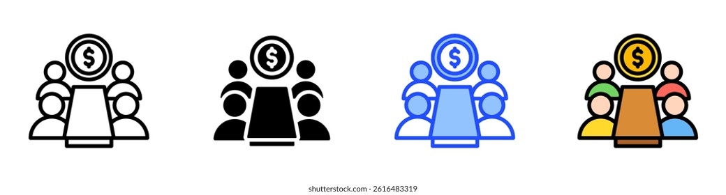 Meeting Icon Set With Multiple Style Collection