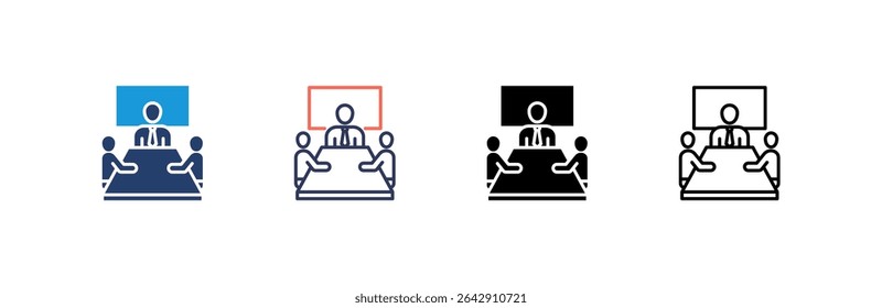 Meeting Icon set multiple style collection