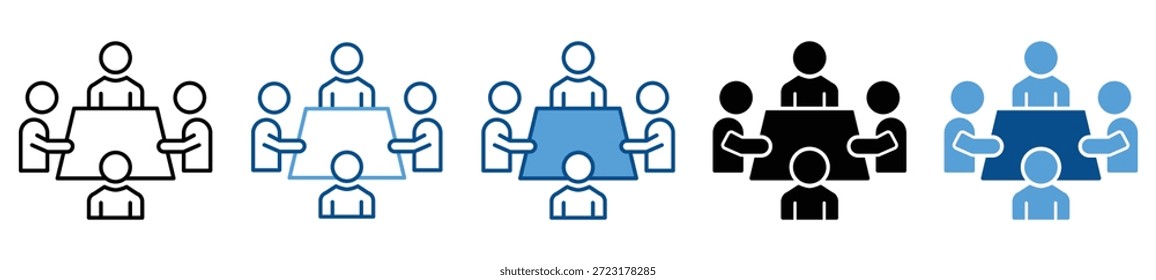 Conjunto de iconos de reunión en varios estilos