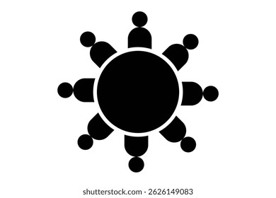 Meeting icon set. Seminar, business meeting, presentation, interview, conference, assembly, agreement and discussion icons. Team business meeting icon collection. Vector illustraor