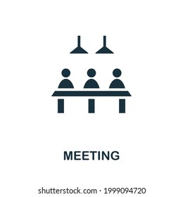 Meeting icon. Simple creative element. Filled monochrome Meeting icon for templates, infographics and banners