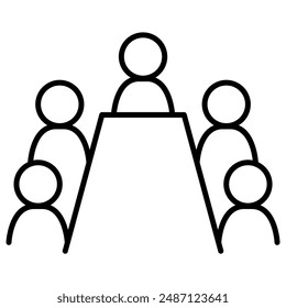 Meeting icon in thin line style Vector illustration graphic design 