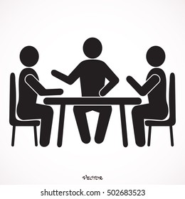 meeting Icon, Vector, Art, eps, Image, logo, Sign, Flat, web, app, UI