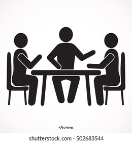 meeting Icon, Vector, Art, eps, Image, logo, Sign, Flat, web, app, UI