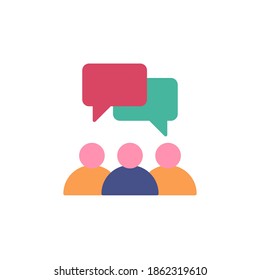 diseño de estilo plano vectorial de icono de reunión. aislado en fondo blanco