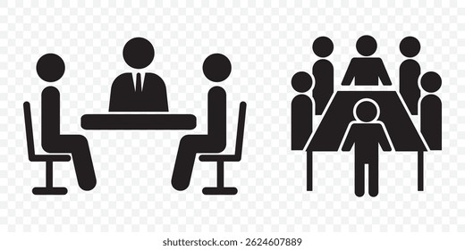 meeting icon vector illustration. Debate team. Discussion group on Transparent Background. EPS 10.