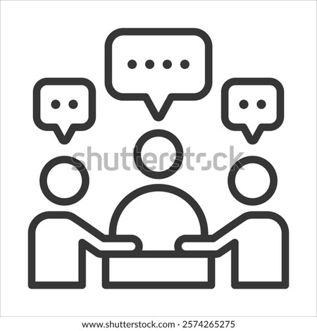 Meeting Icon Vector Illustration Outline