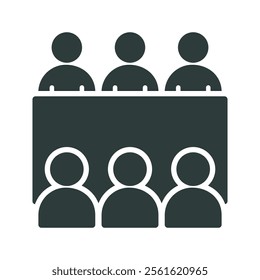 Meeting icon vector illustration. Simple filled style