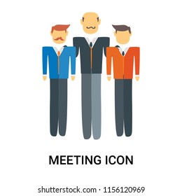 Meeting icon vector isolated on white background, Meeting transparent sign , business people, person or human illustration