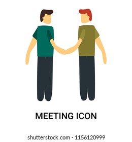 Meeting icon vector isolated on white background, Meeting transparent sign , business people, person or human illustration