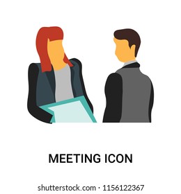 Meeting icon vector isolated on white background, Meeting transparent sign , standing people, person or human illustration