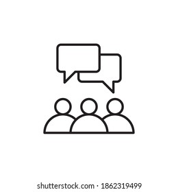 meeting icon vector outline design. isolated on white background