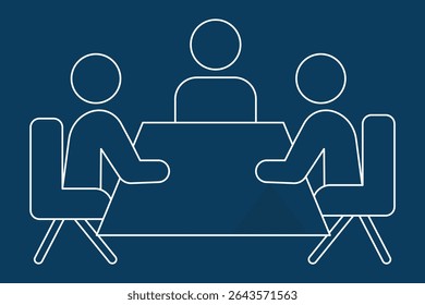 
Meeting icon vector. People with table icon in flat style. Speaker dialog business concept. Teamwork conference vector illustration on white isolated background. 