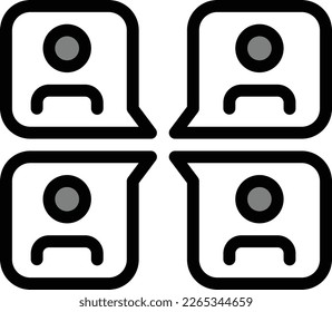 Konferenzsymbol Vektor: Ein Tagungssymbol-Vektorgrafik stellt in der Regel eine Zusammenkunft von Menschen für eine Diskussion oder eine Präsentation dar. Das Symbol kann Personen darstellen, die an einem Tisch sitzen oder in einer Gruppe stehen