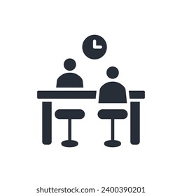 meeting icon. vector.Editable stroke.linear style sign for use web design,logo.Symbol illustration.