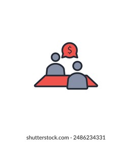 Meeting icon. vector.Editable stroke.linear style sign for use web design,logo.Symbol illustration.