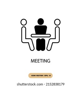 meeting icons  symbol vector elements for infographic web