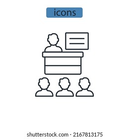 meeting icons  symbol vector elements for infographic web