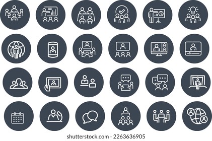 Meeting Icons web vector design