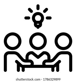 Meeting Idea Flat Icon Isolated On White Background