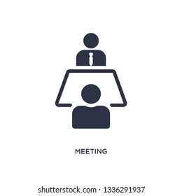 meeting isolated icon. Simple element illustration from strategy concept. meeting editable logo symbol design on white background. Can be use for web and mobile.