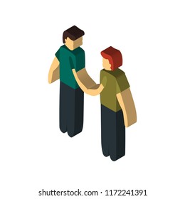 Meeting isometric left top view 3D icon