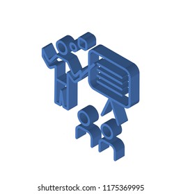Meeting isometric left top view 3D icon