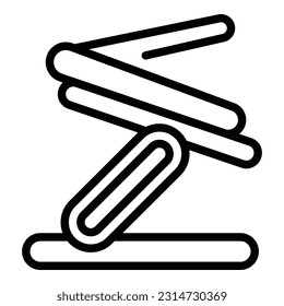 Meeting laptop stand icon outline vector. Computer work. Posture review