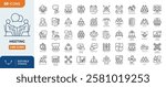 Meeting line editable icon set. Containing Conference, team, group, presentation, teamwork, and more. Vector illustration