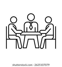 Meeting Line Icon. Business, Strategy, Success Editable Stroke Vector Illustration