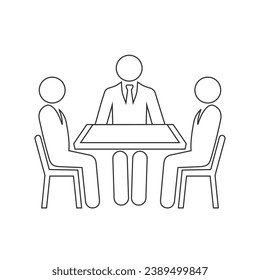 Meeting line icon. Vector concept illustration for design flat sign