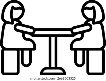 Diseño de Vector de icono de línea de reunión