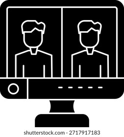 Diseño de icono de Vector de línea de reunión