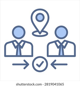 Meeting Location Blue Icon Style Collection