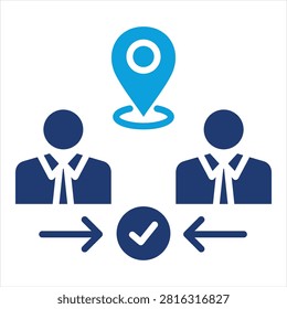 Meeting Location Flat Blue Icon Collection