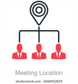 Meeting Location and location icon concept