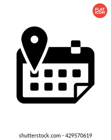 Meeting Location Icon Flat Style Isolated Vector Illustration