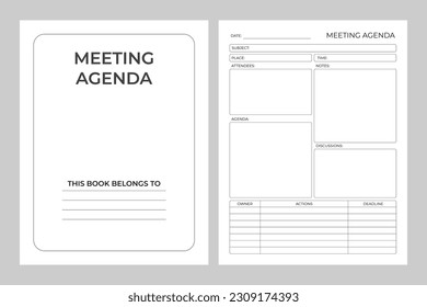 Meeting minutes log vector design template	