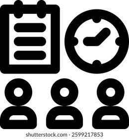 Meeting Minutes, Notes, Meeting Outline Icon
