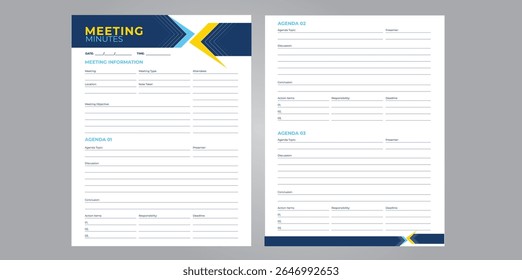 Meeting Minutes Template – Simple and Professional Format. Record meetings efficiently with this clean and editable Meeting Minutes Template. Perfect for tracking discussions, decisions, and actions.