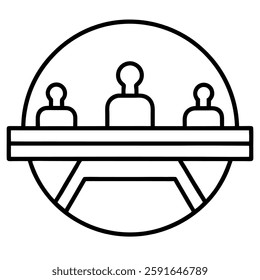 Meeting Multicolor Line Icon with Editable Stroke
