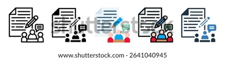 Meeting Notes Icon Multiple Style Vector Illustration