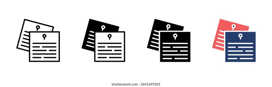 Meeting Notes icon sheet multiple style collection
