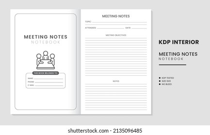 Meeting Notes KDP Interior Notebook