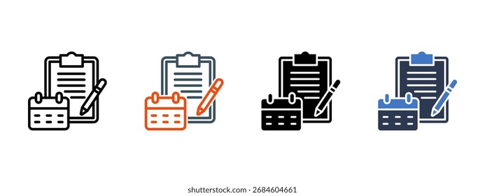 Ilustración vectorial de estilo de icono múltiple de Notas de reunión