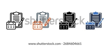 Meeting Notes multiple icon style vector illustration