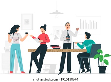 Meeting Office Coworker Illustration Concept Stock Vector (Royalty Free ...