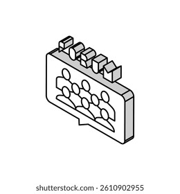 meeting on forum isometric icon vector. meeting on forum sign. isolated symbol illustration