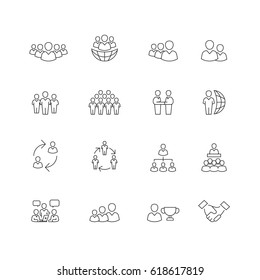 Meeting and people icons set,Vector