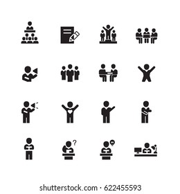 Meeting and people icons set,Vector
